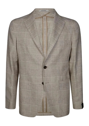Tagliatore Montecarlo Monopetto checked blazer - Neutrals