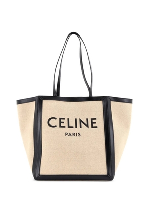 Celine Pre-Owned Vertical Square Cabas Tote Canvas with Leather Large shoulder bag - Neutrals