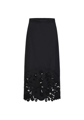 Marie Oliver Eugenia lace midi skirt - Black