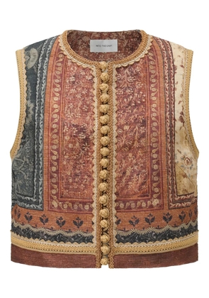 INTO THE EAST Quercus printed waistcoat - Red