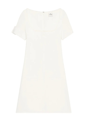 Courrèges buckle-detail short-sleeves mini dress - White