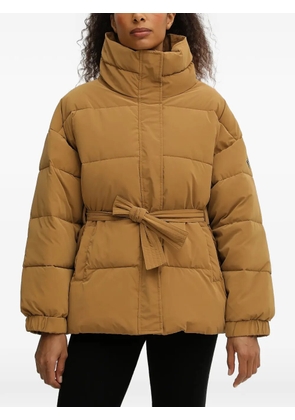 Ea7 Emporio Armani belted quilted design jacket - Brown