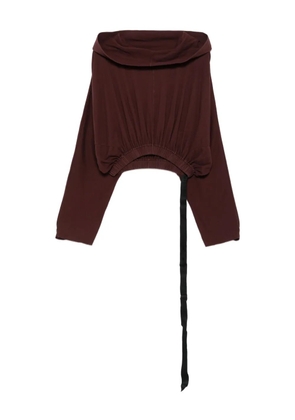 Rick Owens DRKSHDW elastic-waist hoodie - Red