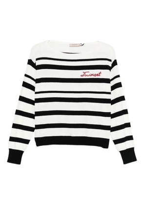 TWINSET stripe-pattern sweatshirt - White