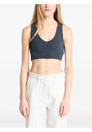Calvin Klein Jeans washed woven cropped top - Grey