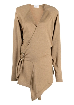 The Attico Hurely wrap minidress - Brown