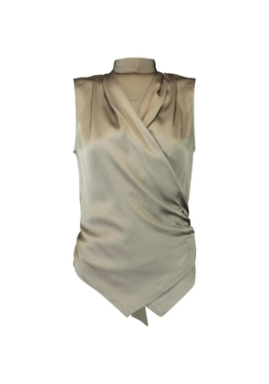 Brunello Cucinelli wrap sleeveless blouse - Green