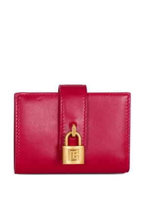 Balmain padlock leather wallet - Pink