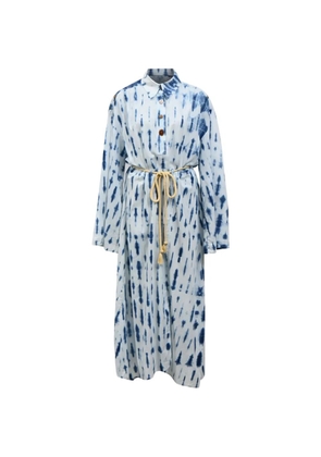 Nanushka tie-dye belted maxi shirt dress - Blue