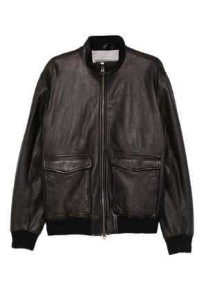 VOLFAGLI Grana pocket zip-fastening leather jacket - Black