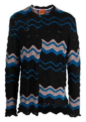 VITELLI zigzag-print crew-neck jumper - Black