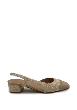 Roberto Festa fringe-detail slingback pumps - Neutrals