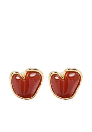 Ryenn's Eyes Carnelian Heart stud earrings - Gold