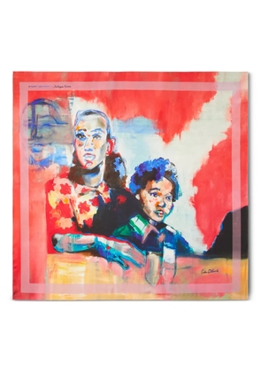 Stuart Weitzman x KidSuper artwork silk scarf - Red