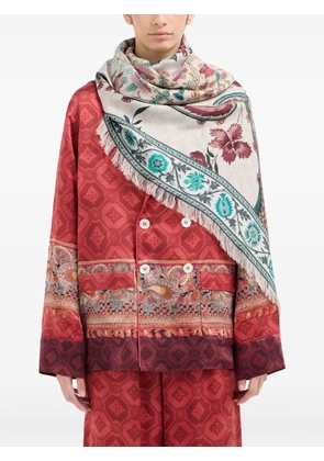 Pierre-Louis Mascia paisley-floral print scarf - Neutrals