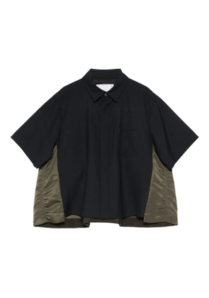 sacai panelled short-sleeve shirt - Blue