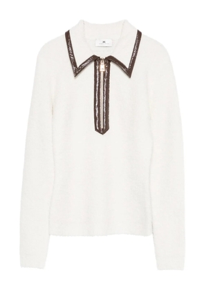 Elisabetta Franchi zip-front collar sweater - Neutrals