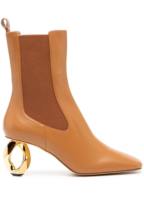 JW Anderson 65mm chain heel boots - Brown