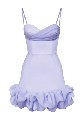 POST MERIDIEM draped ruffle bustier mini dress - Purple