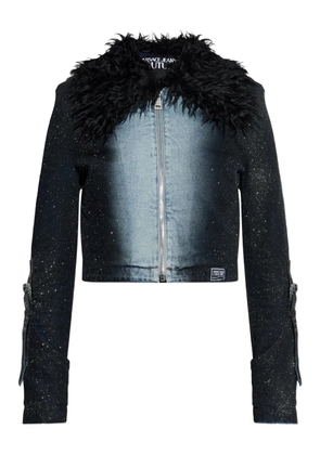 Versace Jeans Couture fur-trim denim jacket - Black