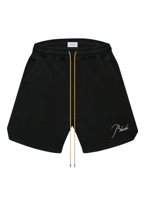RHUDE logo-embroidered drawstring shorts - Black