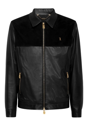 Billionaire leather bomber jacket - Black
