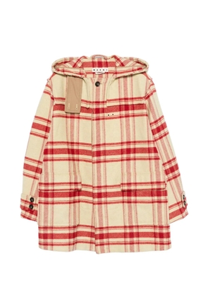 Marni Pre-Owned hooded check coat - Neutrals
