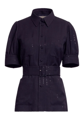 Elie Saab belted crepe shirt - Black
