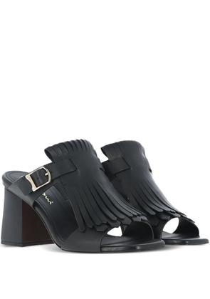 Santoni 75mm Calyps75fr fringed-detail buckle pumps - Black
