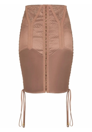 Dolce & Gabbana lace-up satin miniskirt - Brown