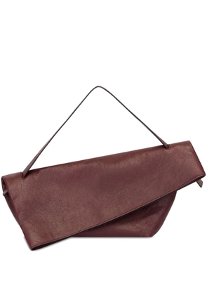 Alberta Ferretti asymmetric folded leather clutch bag - Red