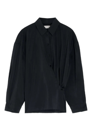 LEMAIRE twisted-detail polo-collar shirt - Black