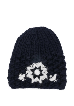 Moncler Grenoble snowflake knitted beanie - Blue