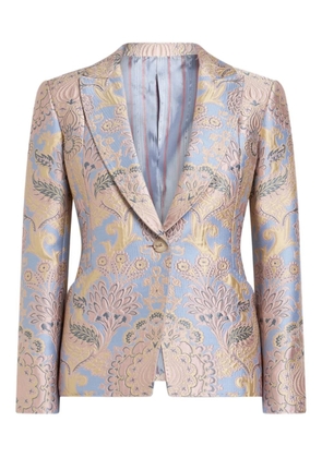 ETRO floral-jacquard blazer - Blue