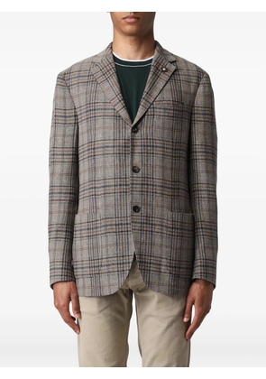 Lardini checked single-breasted blazer - Neutrals