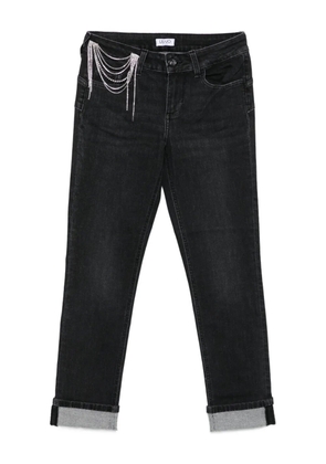 LIU JO rhinestone-embellished straight-leg jeans - Black