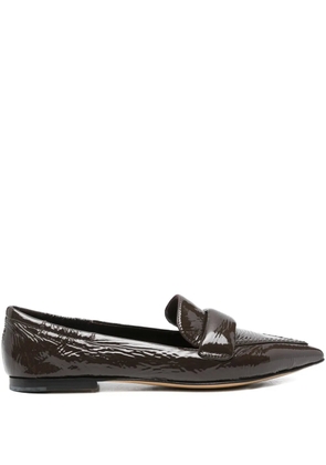 Pomme D´Or Ingrid patent-leather pointed loafers - Brown