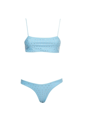 Swim By Di jersey crystal-embellished bikini - Blue