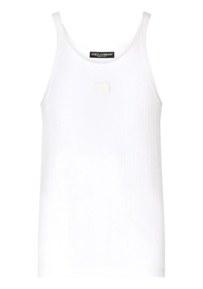 Dolce & Gabbana logo-plaque ribbed tank top - White