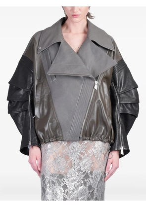 The Attico leather biker jacket - Black