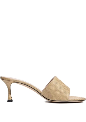 Nº21 60mm logo-embossed interwoven sandals - Neutrals