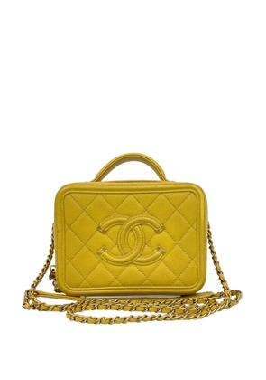 CHANEL Pre-Owned 2019 Small Caviar CC Filigree Vanity Bag satchel - Yellow