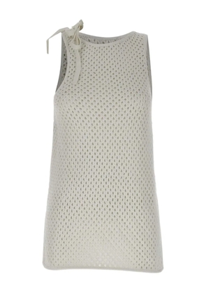 ANDREĀDAMO Fishnet tank top - White