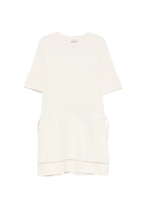Moncler drawstring perforated mini dress - Neutrals