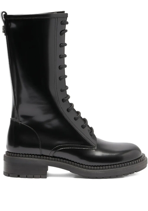 Casadei 30mm Wizzard lace-up leather boots - Black