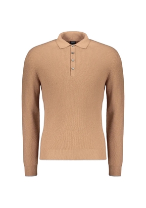 Fedeli ribbed-knit polo shirt - Neutrals