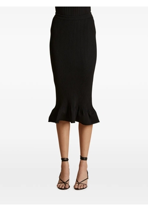 KHAITE ruffled midi skirt - Black