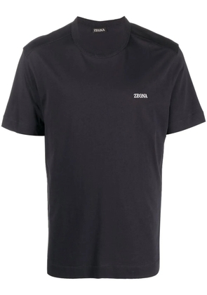 Zegna embroidered-logo cotton T-shirt - Black