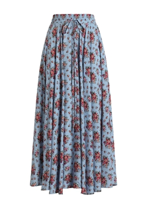 Dolce & Gabbana floral drawstring skirt - Blue