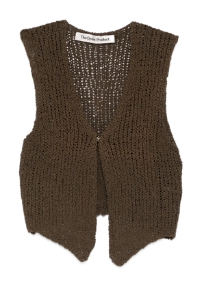 Open YY v-neck knit vest - Green